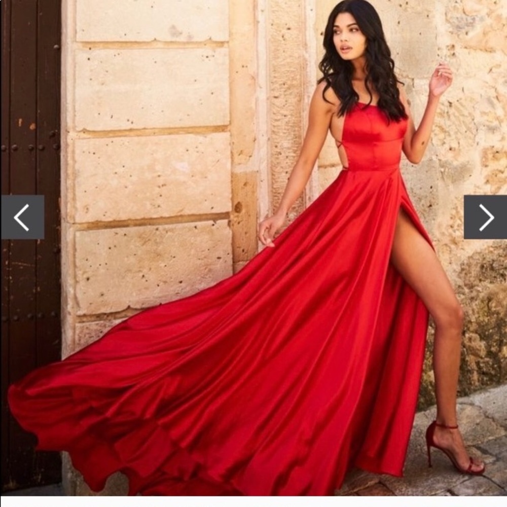 Red sherri hill A-line dress